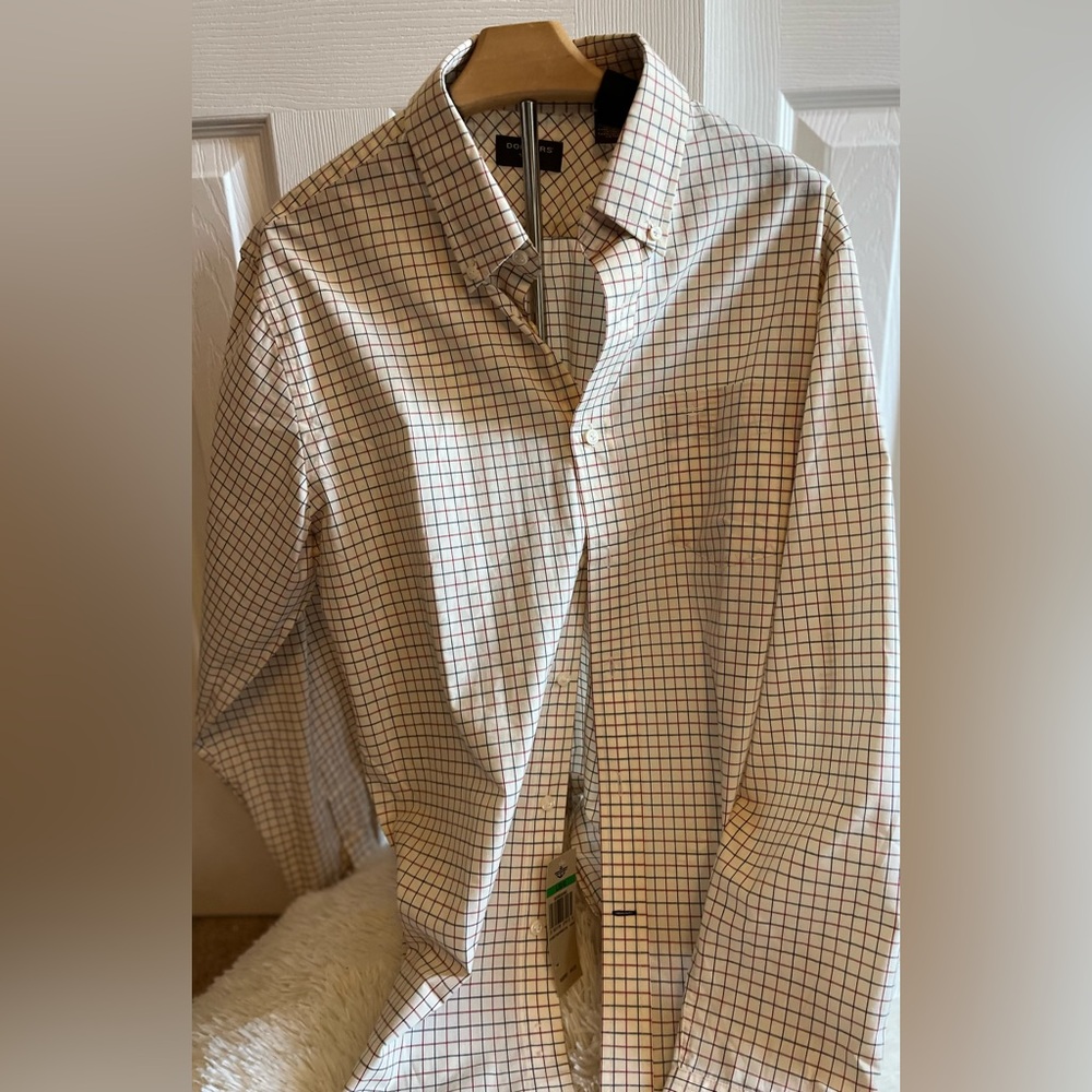 Dockers Men's Plaid Button-Down Shirt Large